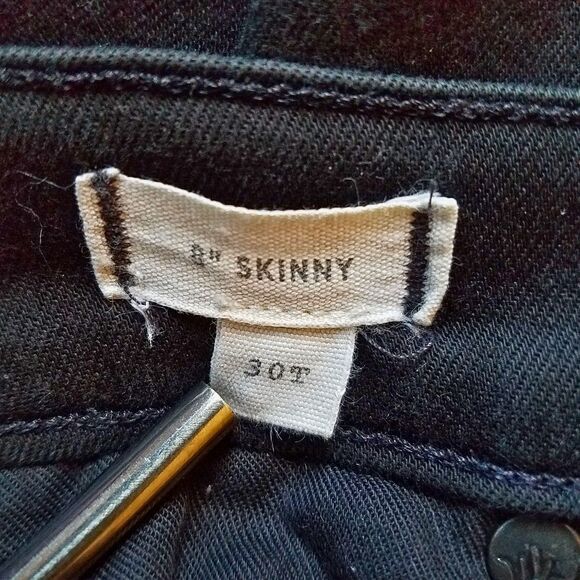 Madewell Jeans Women’s 30 Tall 8" Skinny Black Stretch Denim - Picture 5 of 6